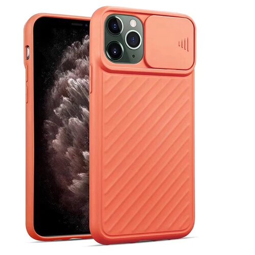 фото Чехол силиконовый для iphone 11 pro max со шторкой для камеры оранжевый grand price