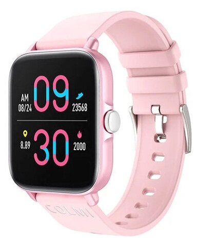 Смарт-часы Colmi P28PLUS Pink Frame Silicone Strap розовой