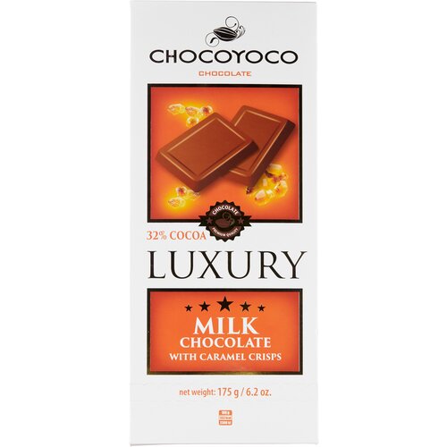 Шоколад CHOCOYOCO Luxury молочный с кусочками карамели, 175 г