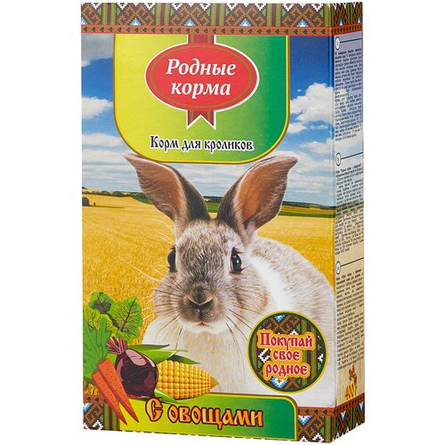 Корм для кроликов Родные корма С овощами , 400 г корм пижон для кроликов с овощами 400 г