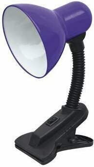 Светильник настольный под лампу СНП-01Ф на прищепке 40Вт E27 фиолетовый