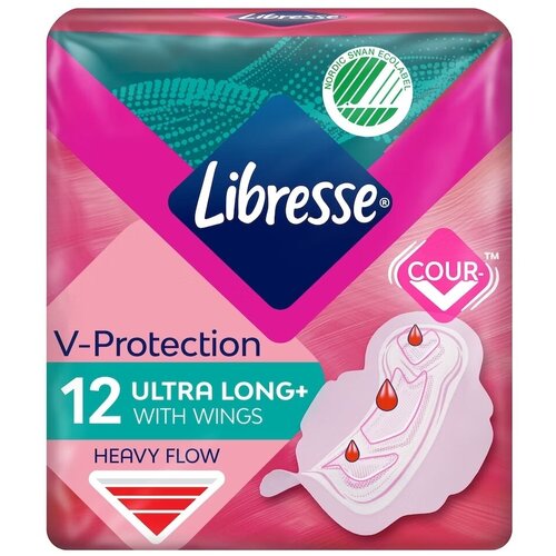Гигиенические прокладки Libresse V-Protection Ultra Long+ 12шт.