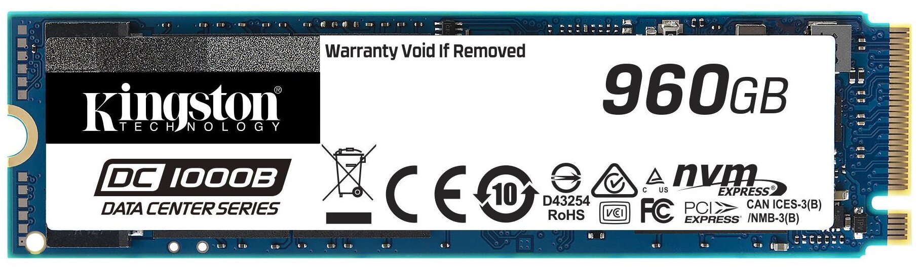 SSD диск KINGSTON M.2 (2280) Enterprise DC1000B 960 Гб PCIe 3.0 x4 (NVMe) NAND 3D TLC SEDC1000BM8/960G