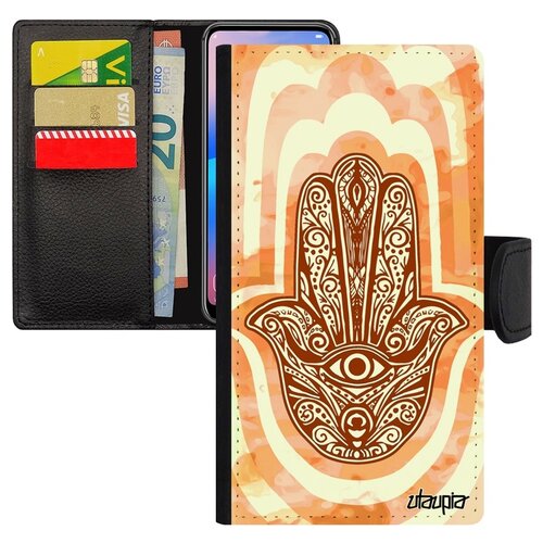 фото Чехол книжка для мобильного iphone 7, "рука фатимы" талисман медальон utaupia