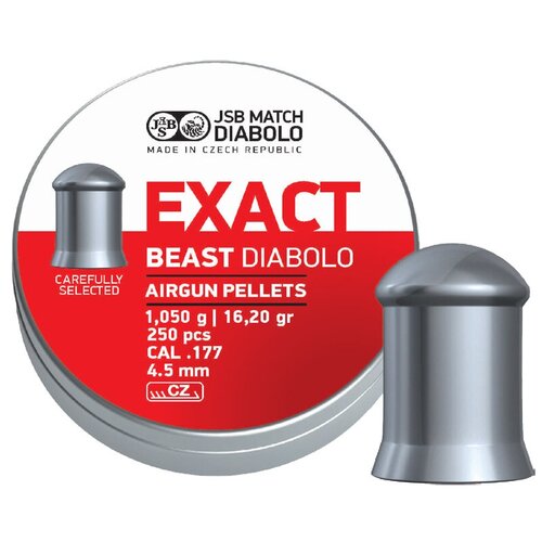 Пули JSB Exact Beast Diabolo 4,5 мм, 1,05 грамм, 250 штук пули jsb exact heavy diabolo 4 5 мм 0 67 грамм 500 штук