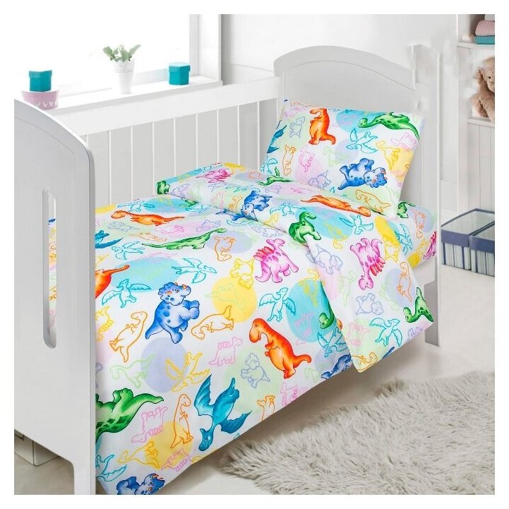 фото Постельное белье/Динозаврики/АртПостель/Поплин/Ясельный комплект