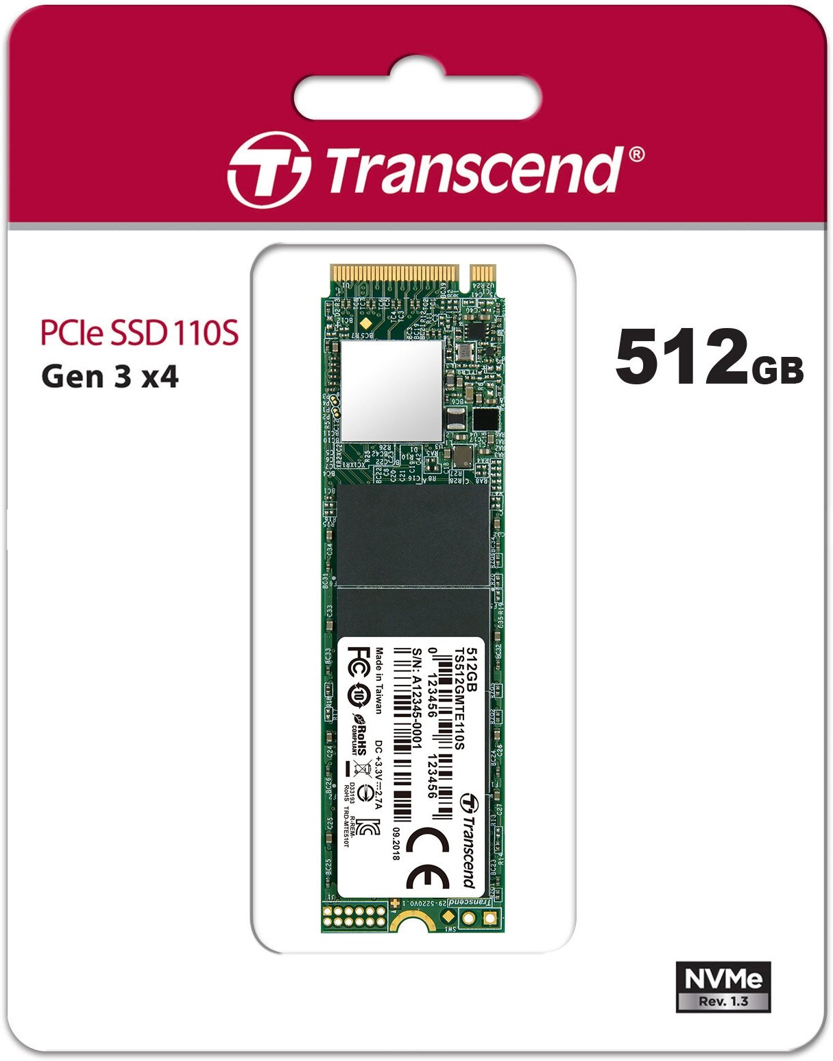 SSD накопитель Transcend 512ГБ, M.2 2280, PCIe 3.0 x4, NVMe, M.2 - фото №5