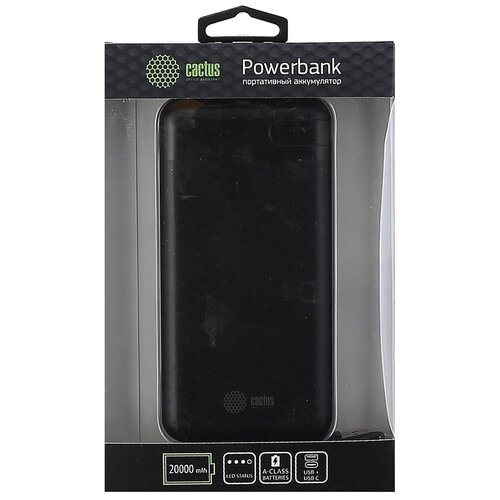 Аккумулятор cactus CS-PBFSET-20000 20000 mAh, черный