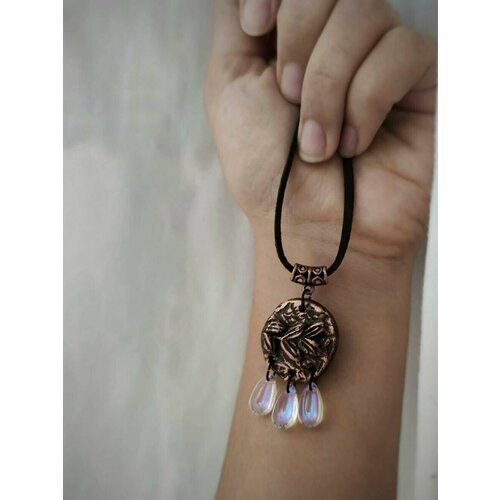 фото Подвеска, стекло, бесцветный, голубой нет бренда