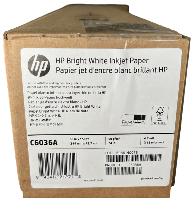 Бумага HP C6036A широкоформатная 914мм x 45.7м 90 г/м2 - фото №7