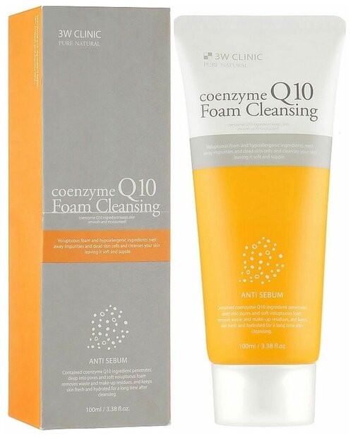 Омолаживающая пенка с коэнзимом 3W CLINIC Coenzyme Q10 Foam Cleansing, 100 мл