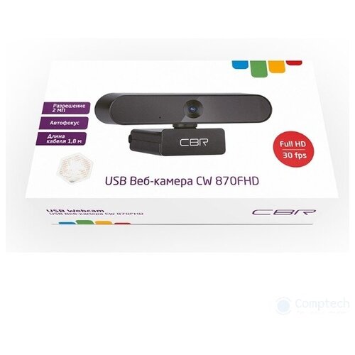 CBR CW 870FHD Black Веб-камера с матрицей 2 МП разрешение видео 1920х1080 USB 2.0 встроенный мик