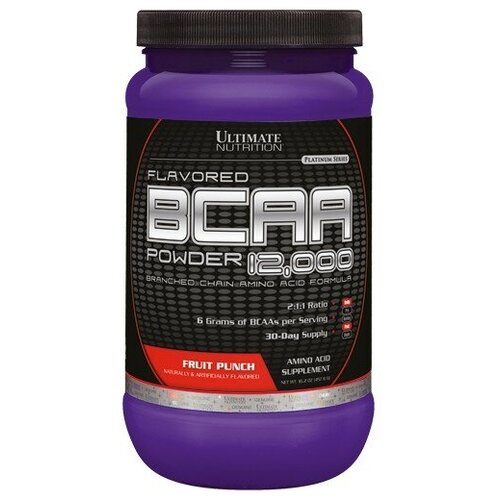 Ultimate Nutrition BCAA 12000 Powder (457гр) (Фруктовый пунш) бады тонизирующие и общеукрепляющие mychoice nutrition аминокислоты bcaa