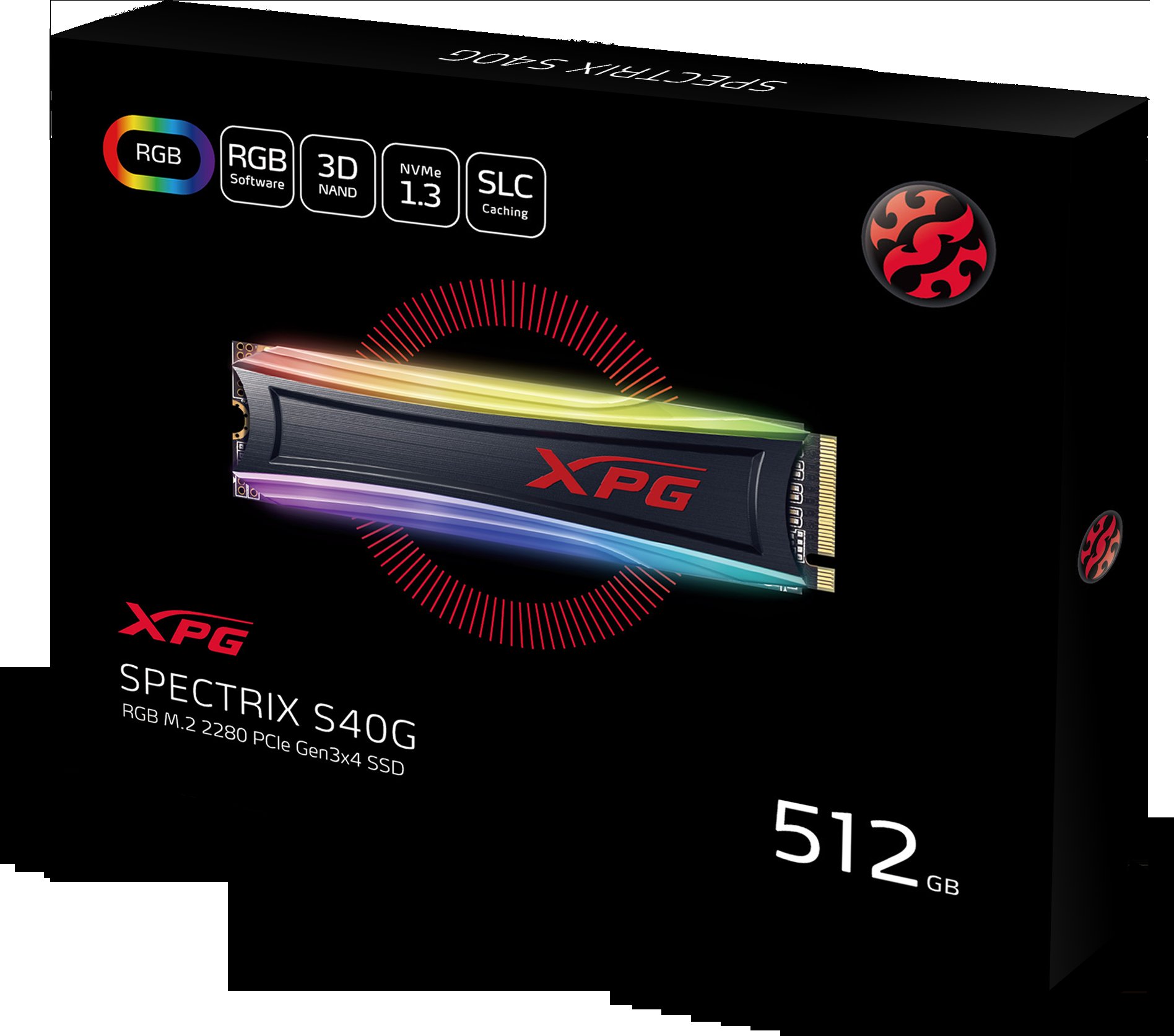 SSD накопитель A-DATA S40G RGB 512ГБ, M.2 2280, PCI-E x4, NVMe - фото №8