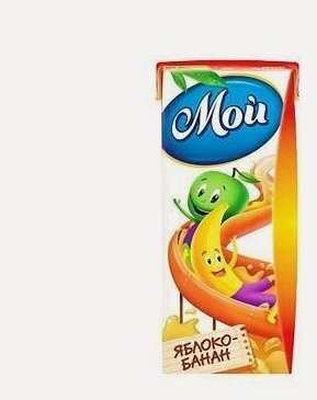 Изображение товара Упаковка 27 штук Нектар "Мой" Яблоко-банан с мякотью 0,2л пак