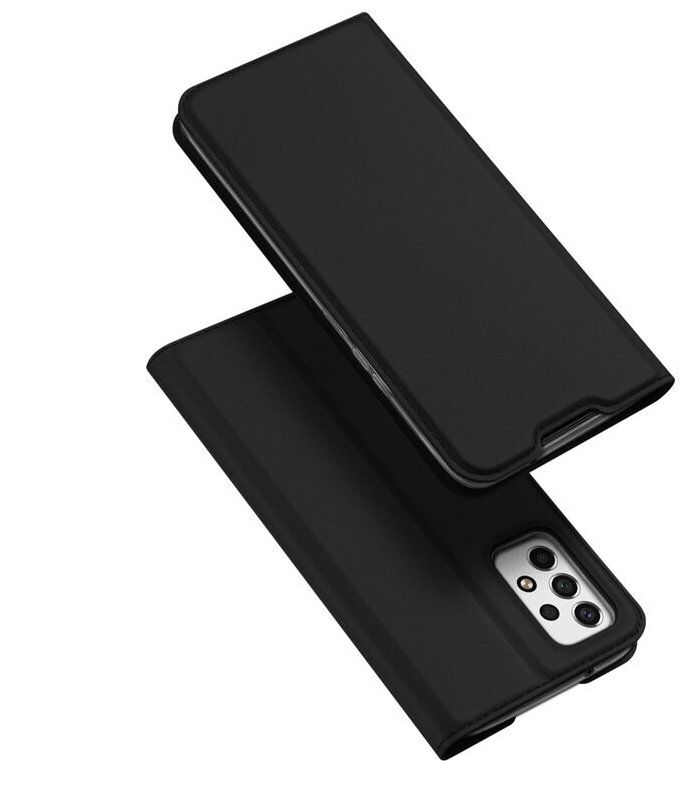 Книжка флип подставка на силиконовой основе с отсеком для карт с магнитной крышкой для Samsung Galaxy A33 5G черный