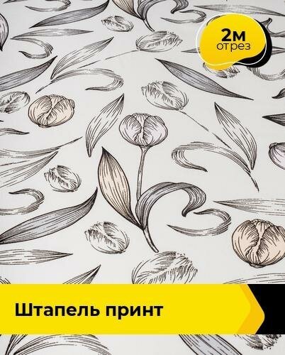 Ткань для шитья и рукоделия Штапель принт 2 м * 145 см, мультиколор 099