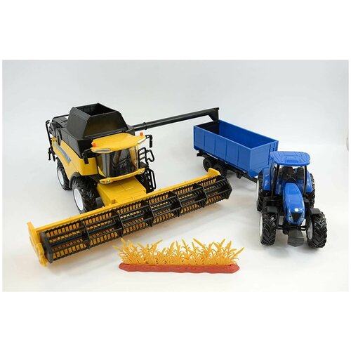 Конструтктор New Holland 1:32 Harvester, Tractor & Grain Bin Set