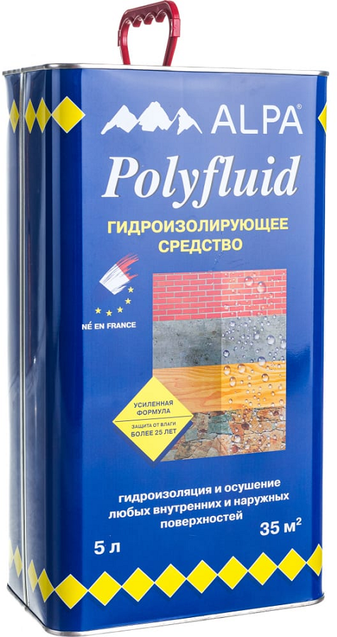 Гидроизоляция Alpa Polyfluid / Альпа Полифлюид проникающая 5 л