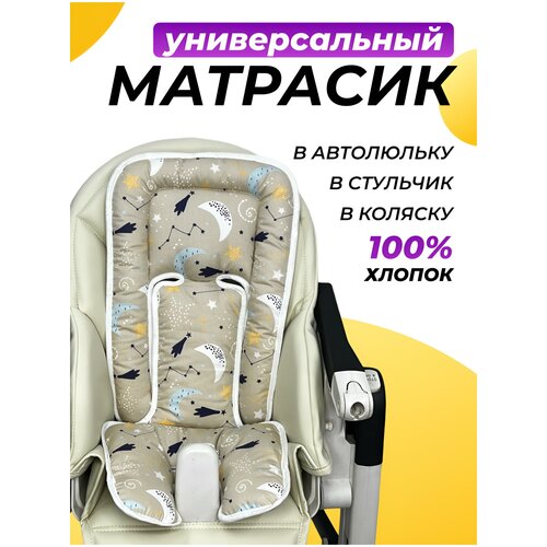 Универсальный вкладыш-матрасик Capina Хлопок 100%/ Луна Бежевый