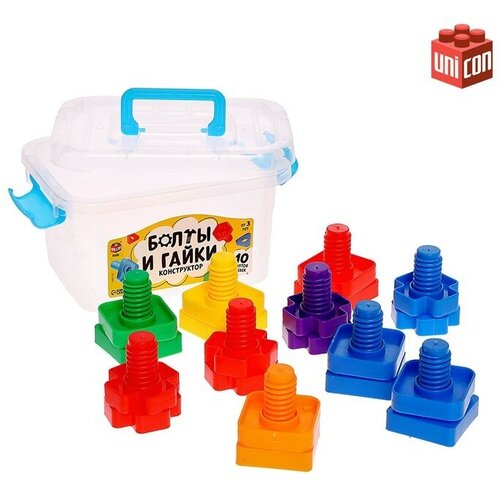 Конструктор Болты и гайки в контейнере 10 болтов и гаек комплект из 4 шт 1393₽