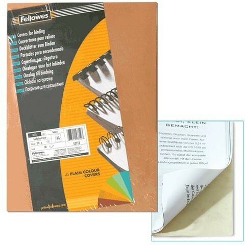 Обложки картонные для переплета А4, комплект 100 шт, тиснение под кожу, 250 г/м2, слоновая кость, FELLOWES, FS-53700