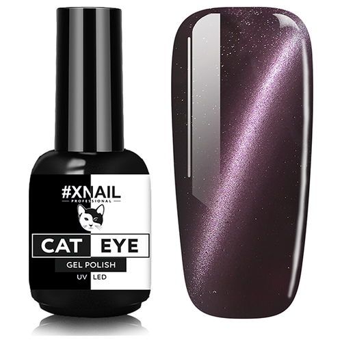 Гель лак XNAIL PROFESSIONAL Cat Eye кошачий глаз, магнитный, камуфлирующий, для дизайна ногтей, 10 мл, № 7