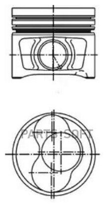 Поршень dm.81.01x1.75x2.0x3.0 +0.25 [3-4цил.] [1шт] KOLBENSCHMIDT / арт. 40409610 - (1 шт)