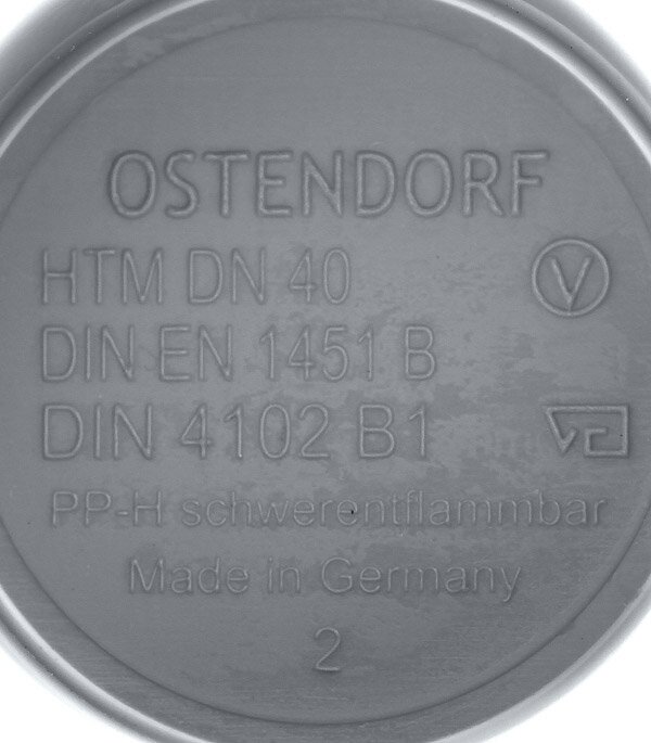 Заглушка Ostendorf HTM d40 мм пластиковая для внутренней канализации (111620) - фотография № 3