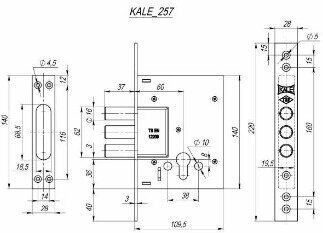 Замок врезной KALE 257 - фотография № 2