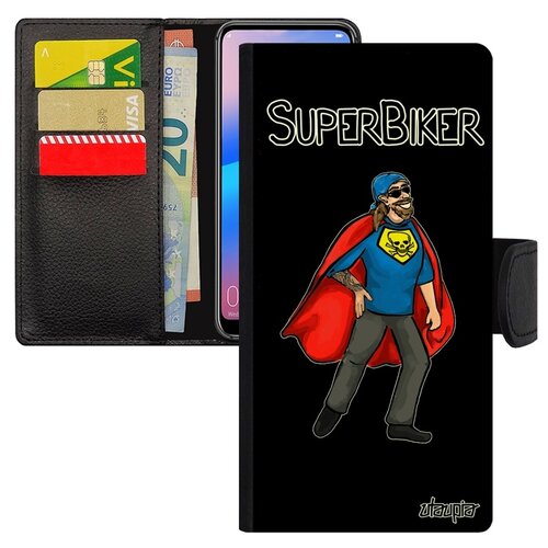 фото Чехол книжка на мобильный samsung galaxy a50, "супербайкер" байкер комичный utaupia