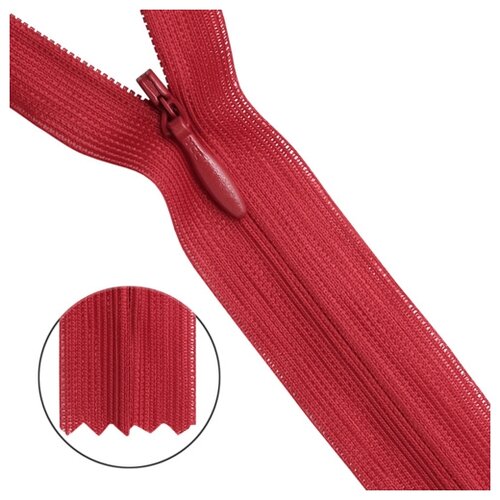 Молния потайн. пл/мет-1 тип-3 красн