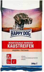 Фото Лакомство для собак Happy Dog Жевательные полоски с индейкой