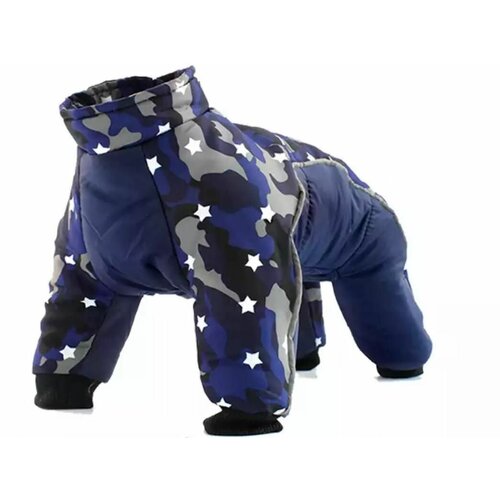 Комбинезон для собак мелких пород Эверест темно-синий, 12# (24-27 см). Зимний костюм для собак мелких пород.
