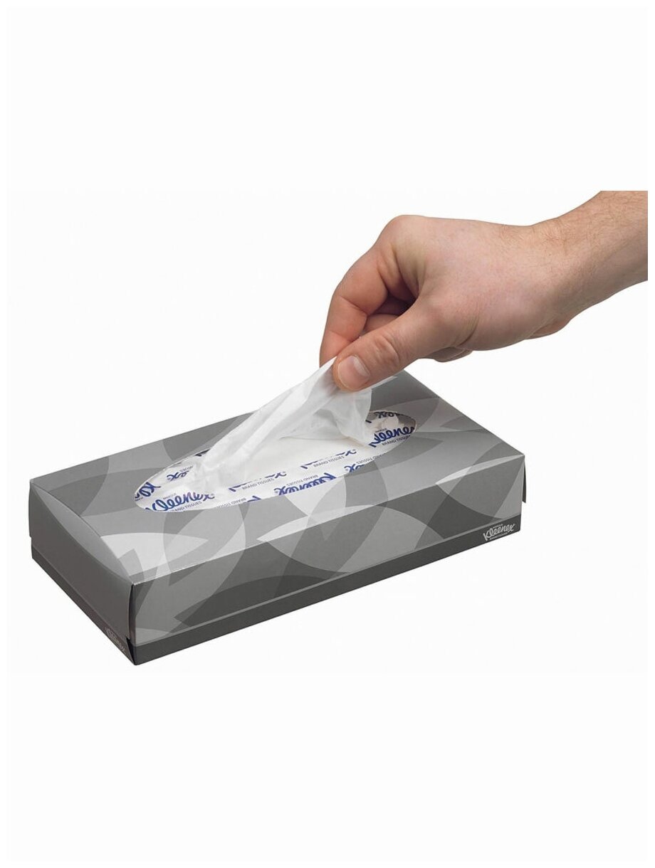 KG8835/2 Набор Бумажные салфетки для лица Kleenex, в серой коробке, 18.6х21.6 см, 100х2 уп - фотография № 9