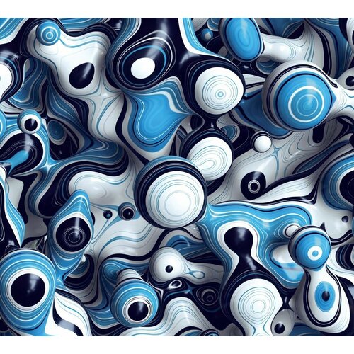 Фотообои DeliceDecor Сине-черно-белая иллюзия И 001 300х270см