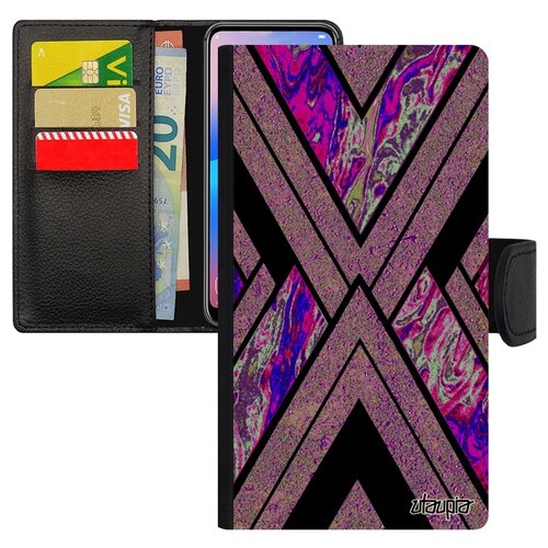 фото Чехол книжка на телефон xiaomi mi 8 lite, "х-орнамент" рисунок треугольник utaupia
