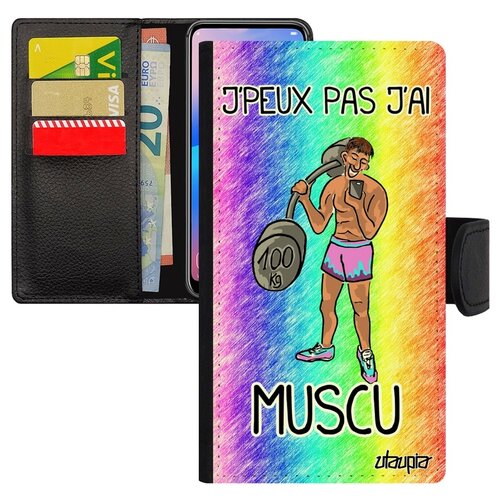 фото Чехол-книжка на смартфон iphone 6 6s plus, "не могу - у меня бодибилдинг!" спорт юмор utaupia