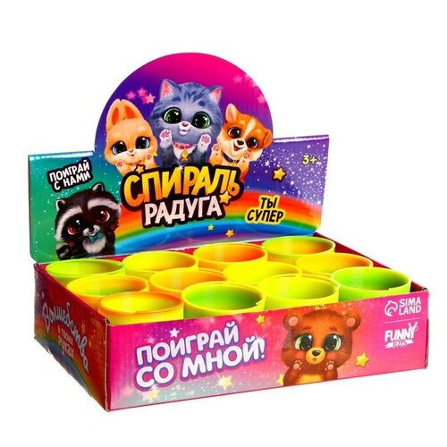 Funny toys Спираль-радуга «Зверята» push bubble funny rolling ball cubos toys for children educational 3d maze magic cube transparent autism toys destressant toys