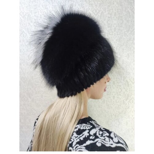 Шапка бини , размер 58, черный