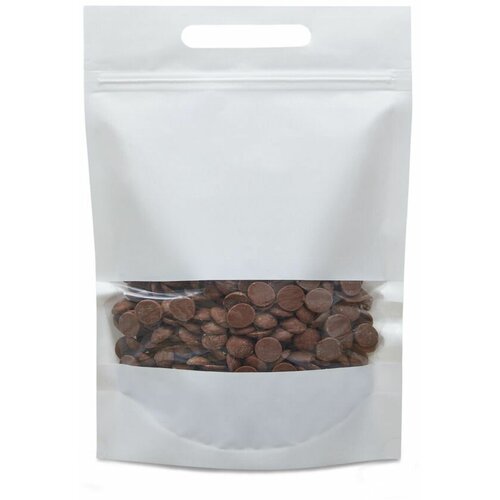 Пакет дой пак с замком зип лок 200*310 мм с окном 60 мм 130 мкм белый 20 шт