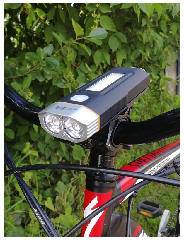 Велосипедный фонарь ЯРКИЙ ЛУЧ V-500 ВЕЛОФАРА-3, черный / серебристый, 5Вт - фото №3