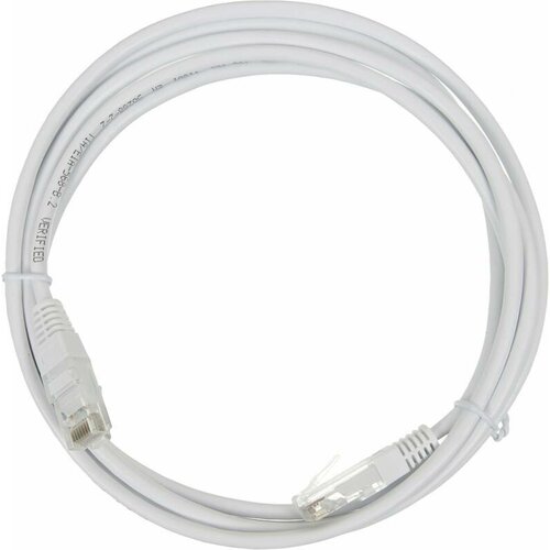 Патч-корд Lanmaster TWT-45-45-2.0-WH UTP RJ-45 вил.-вилка RJ-45 кат.5E 2м белый ПВХ (уп:1шт) модуль vcom rj 45 rj 45 проходной кат 5e 10 шт в уп ке