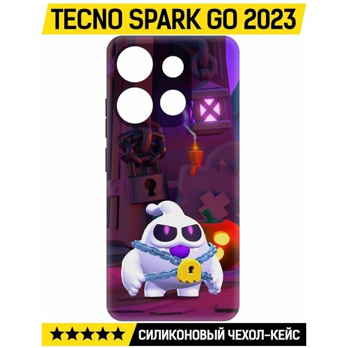 Чехол-накладка Krutoff Soft Case Brawl Stars - Призрак Скуик для TECNO Spark Go 2023 черный чехол накладка krutoff soft case brawl stars оборотень леон для tecno spark go 2023 черный