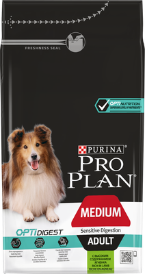 Сухой корм для собак Pro Plan при чувствительном пищеварении, ягненок 1.5 кг (для средних пород)