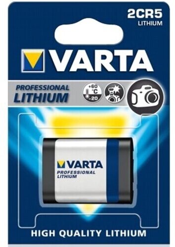 Батарейка 2CR5 6В литиевая Varta Professional (6203) в блистере 1шт.