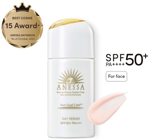 ANESSA Day Serum Sun Dual Care SPF50+ японская солнцезащитная сыворотка подходит для всех типов кожи, 30 мл