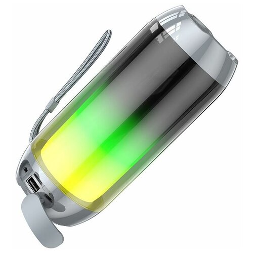 Bluetooth колонка BOROFONE BR25 Crazy Sound BT 5.3, 5W, microSD/USB/FM/RGB (серая)