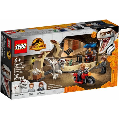 конструктор lego jurassic world атроцираптор погоня на мотоцикле 76945 Конструктор LEGO Атроцираптор-динозавр: погоня на мотоцикле (76945 Atrociraptor Dinosaur)