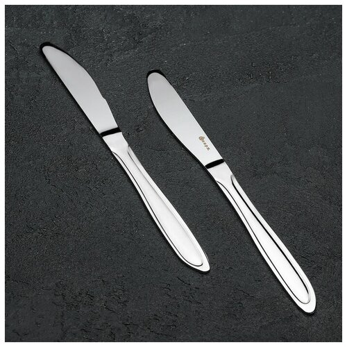 Нож столовый Вираж, h-20 см, цвет серебряный, 12 шт.